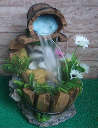TLB154 Фонтан с помпой котенок и водопад 23.90*23.30*33.70CM TLB154 Фонтан с помпой котенок и водопад 23.90*23.30*33.70CM