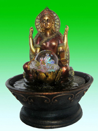 TLF163F     Декоративный фонтан Индийский, шарик, подсветка   H*L*W=21*16,5*16,5см