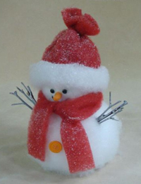 TLN1406   Декорация   Снеговик улыбается, в красной шапочке и шарфике из двух снежков малый   Н*L*W=17*25*13