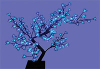 TLN423blue    Светящееся дерево Цветущая яблоня 128диодов, режим мигания, 80см, голубой