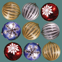 TLN565MIX     G15001AS  Набор шаров 15смх9шт декорированные (красный, золото, серебро, синий)  Декорация